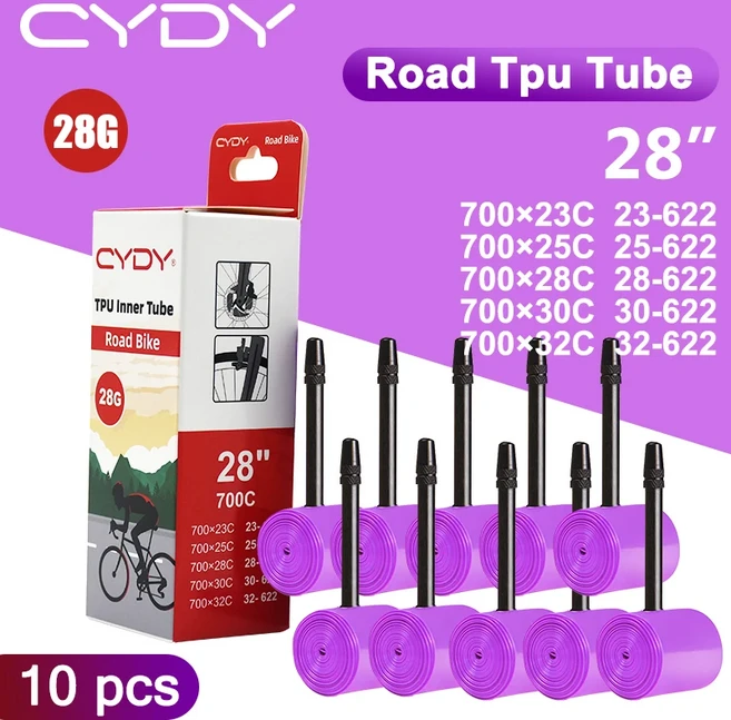 자전거튜브 CYDY TPU 도로 자전거 내부 튜브 타이어 카메라 700C pneu aro 프렌치 밸브 45mm 65mm 85mm 28G 700x23-32C 25C 28C 32C, [06] 28g 700x23-32C 10PCS, [03] 85mm, 1개