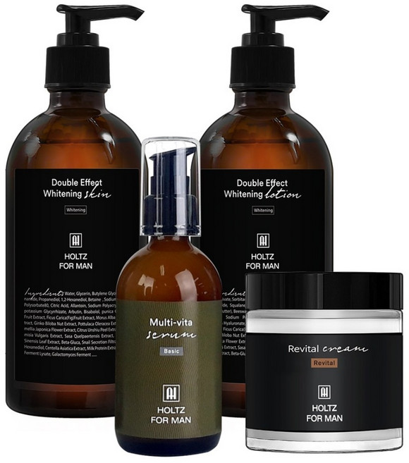 홀츠포맨 주름개선 화이트닝 스킨로션 에센스 올인원 4종 세트 아빠선물 세트 40대 50대 남자 화장품, 1세트