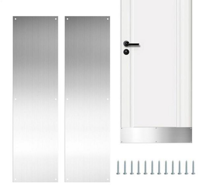 2개/대 도어 프로텍터 플레이트 스테인레스 스틸 금속 킥 인테리어 외부