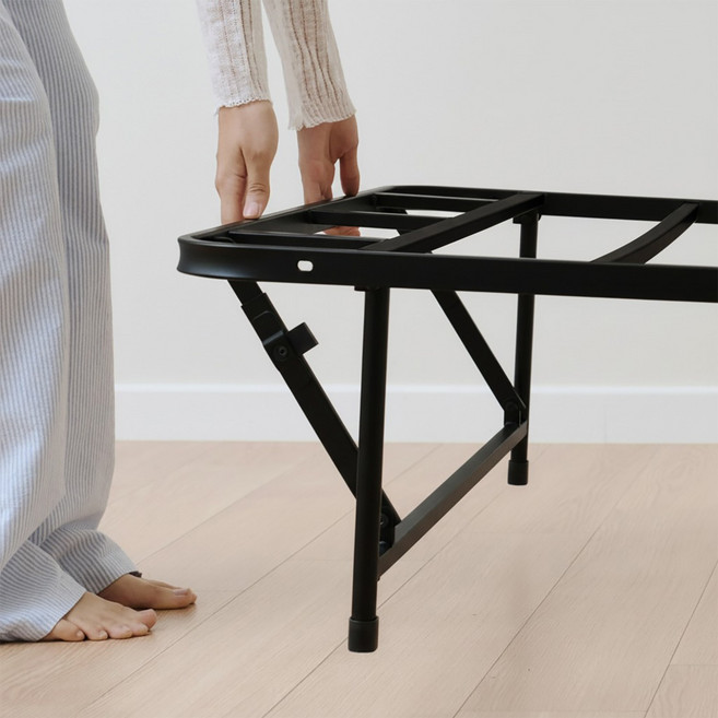 라이프먼트 베이직 10초 설치 접이식 침대 매트리스 프레임 받침대 깔판 (저상형/고상형), 15cm (저상형), 블랙