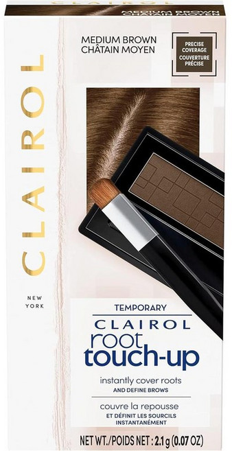 Clairol Root 터치업 Temporary Concealing 파우더 미디움 브라운 헤어 컬러 2g 1개, 5개