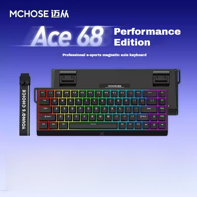 기계식 키보드AULA&MachOSE Ace 68 PRO 시리즈 전자 스포츠 축 FPS 게임 사용자 정의 RT 정확도 0.005mm 기, 01 Magnetic-axis, 07 Performance version