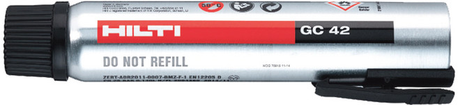 힐티 HILTI GX120용 GX3용 가스캔 GC22 GC42 + 가스핀 X-C G3 MX 20mm 27mm(1200발), 1개, [선택2] 가스캔 GC42
