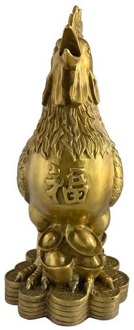 銅福字雞生肖工藝品, 高33cm銅福雞