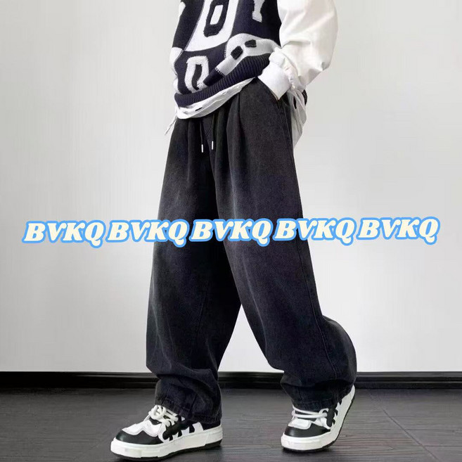 [당일출고] 남녀공용 와이드 벌룬핏 허리 밴딩 핀턱 스트릿 루즈핏 데님 팬츠 청바지 747627