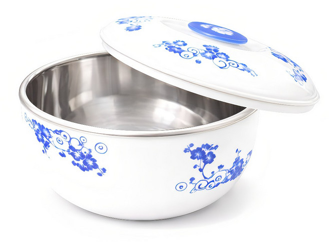 YOYOKI 青花瓷304雙層碗, 1個, 青花瓷, 大