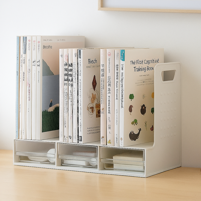 메르하임 서랍 책상 책꽂이, 투명 (일반)