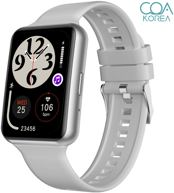 코아코리아 티니2 스마트워치 전화 통화 SOS 부모님 선물, 블루투스, 4.4cm, 메탈실버