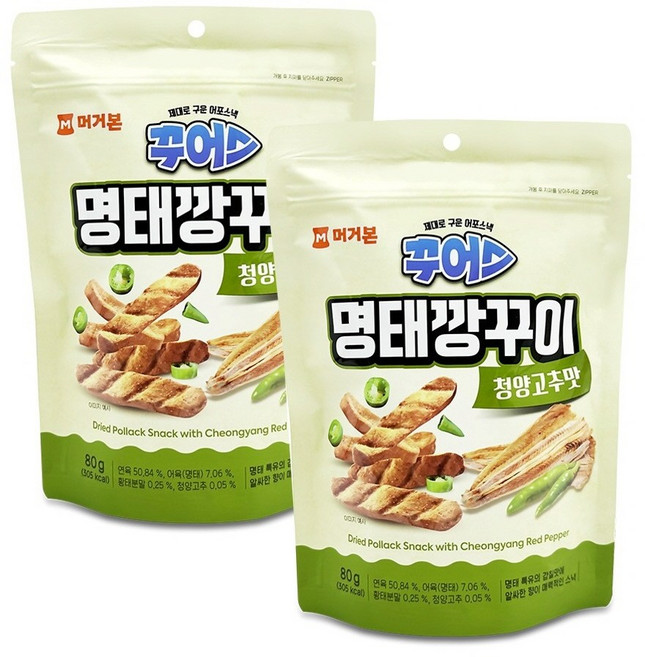 머거본 명태깡꾸이 청양고추맛, 80g, 2개