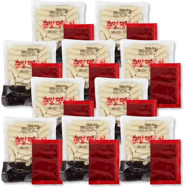 실온보관 가능! 맛잇쏘 떡볶이 밀떡+떡볶이소스 오리지널, 10개, 200g