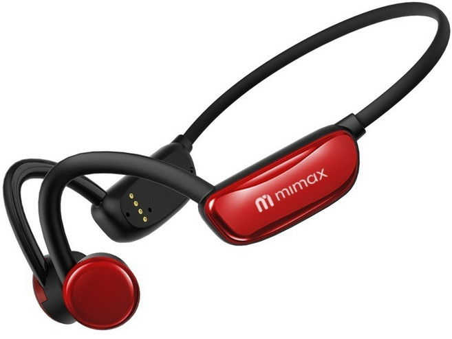 mimax 米覓 CS20 防水骨傳導耳機 IPX8 32GB 藍芽5.3, 紅色