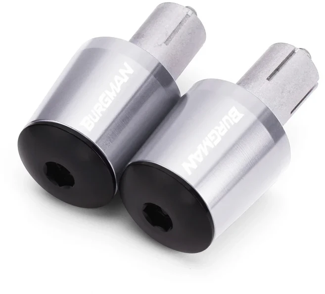 [호환] 오토바이 핸드 그립 바 엔드 플러그 모토 핸들 캡 스즈키 AN200 Burgman AN 125 액세서리, 02 실버