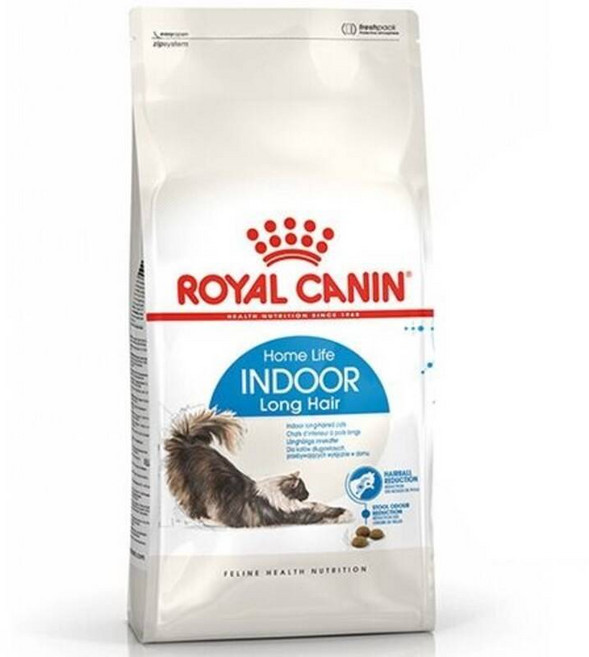 (매장정품) 로얄캐닌 캣 인도어 롱헤어 4kg 장모 고양이의 헤어볼관리 234997, 1