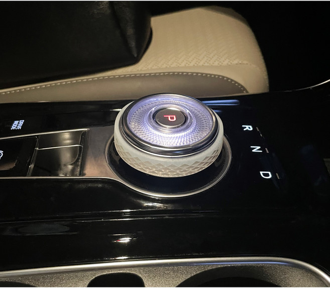 차량용 원형 기어봉 실리콘 밴드, 블랙, 제네시스로고 밴드