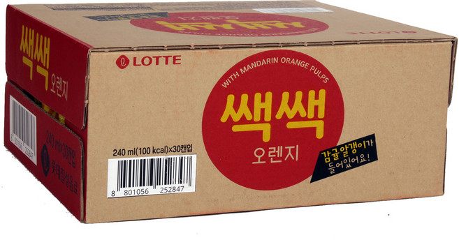 롯데 쌕쌕 오렌지주스 240ml x 30개입 과일주스 어린이주스 코스트코, 30개