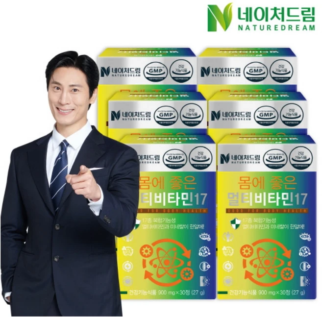 몸에 좋은 멀티비타민17 6박스, 30정 - 쿠팡