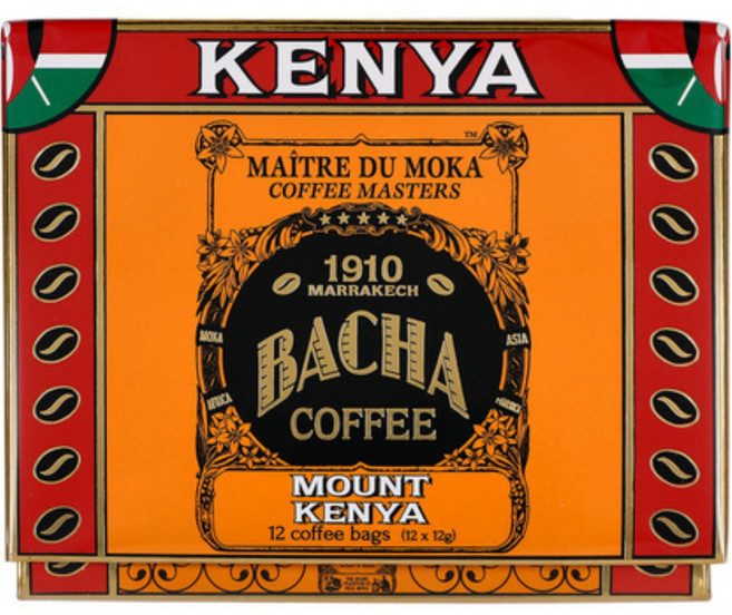 BACHA COFFEE 마운트 케냐 커피 기프트박스, 12개입, 1개