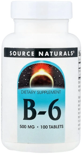 소스내추럴스 비타민B6 피리독신 500mg 100정 비타민비 피리독살 VitaminB6, SNS00416, 1개 - 쿠팡