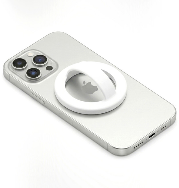 JS라이프 말랑 실리콘 맥세이프 핑거 그립 그립톡 핸드폰 마그네틱 스트랩, 1개, 화이트