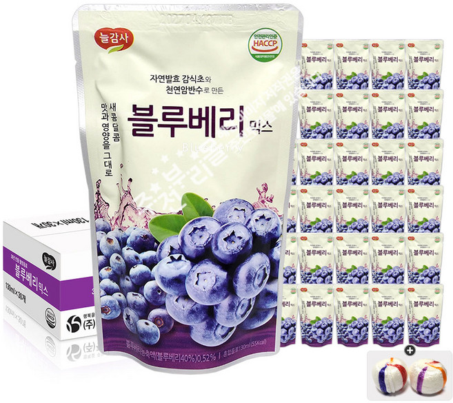 광야 블루베리 감식초 파우치(130ml) x 30포+자색옥춘사탕 20g 세트, 1박스, 3.9kg