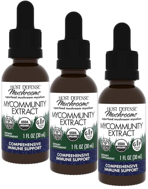 호스트 디펜스 마이커뮤니티 버섯 추출물 Host Defense My Community Extract mushroom, 3개, 30ml - 쿠팡