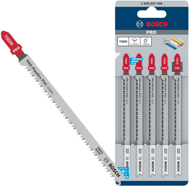 보쉬 직소날(PVC용) T302H 2608667448 5개입, 단품