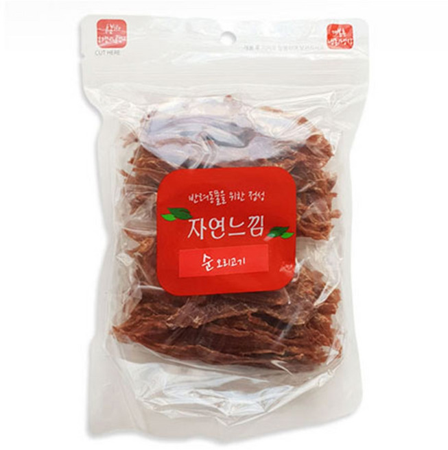 애견기호 지퍼백 오리고기 맛있는 개 간식 강아지 만찬 보양식, 1개