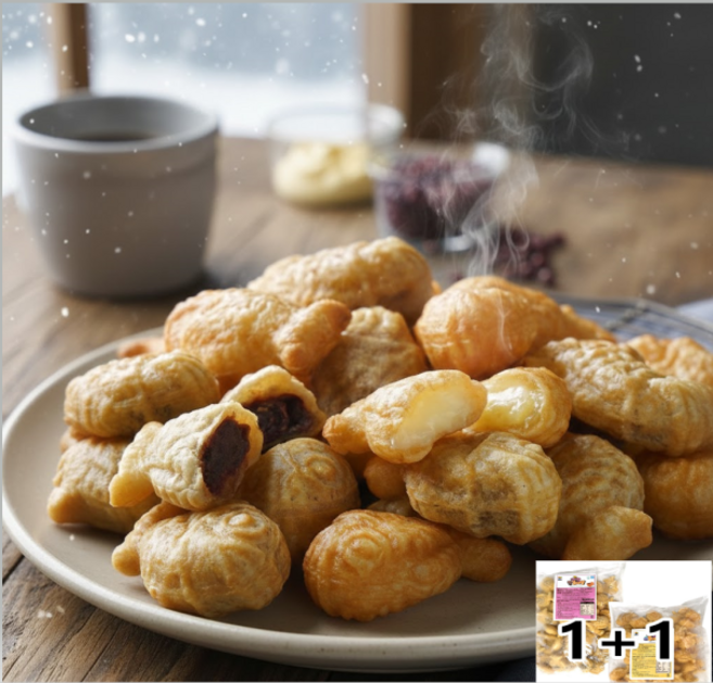 디앤 (OEM) 냉동 미니 야참 붕어빵 1+1 (팥 1kg + 슈크림 1kg), 2개