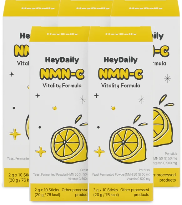 [공식판매처] 헤이데일리 NMN-C 엔엠엔씨 천연NMN 비타민C 레몬맛 10포, 5개, 20g - 쿠팡