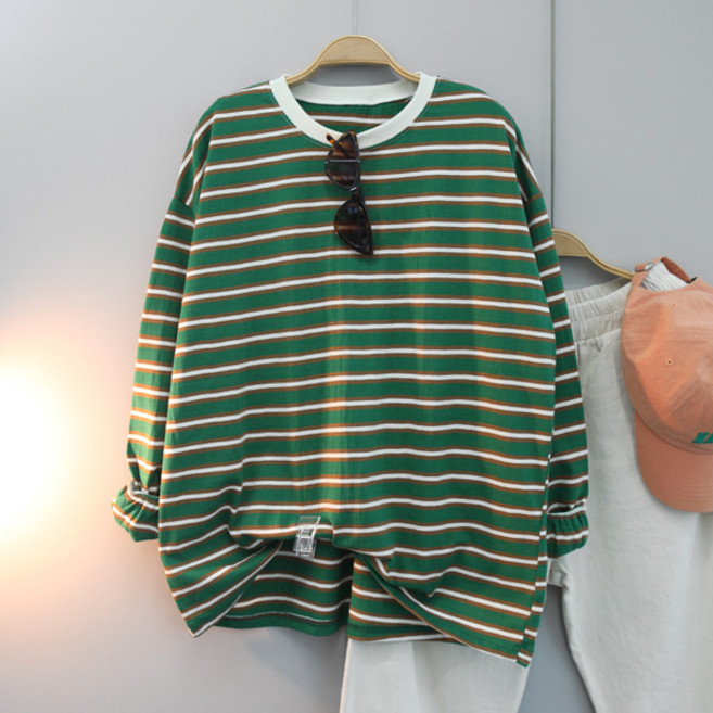 달콩 여성 빅사이즈 봄신상 뱅크쓰리단가라박스티