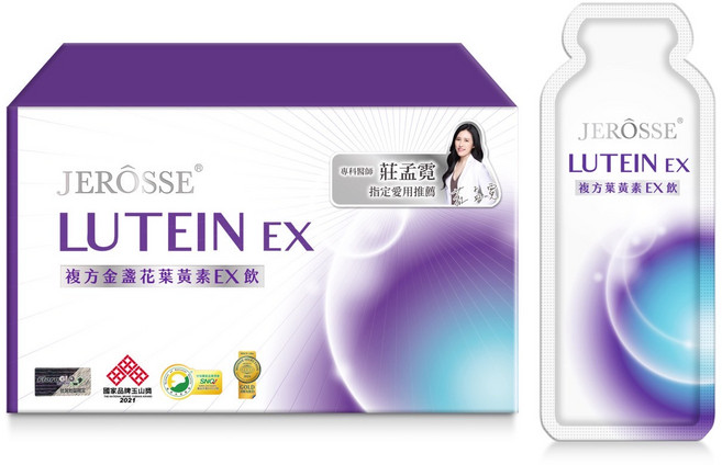 JEROSSE 婕樂纖 複方金盞花葉黃素EX飲 黑醋栗 智利酒果萃取 游離性葉黃素 玉米黃素, 1個, 12份