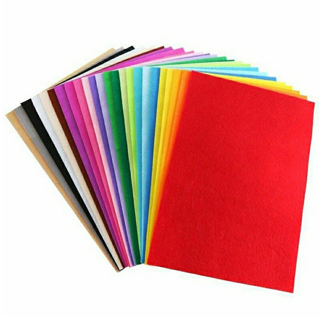 40색 비접착 칼라 펠트지 대용량 세트 부직포 펠트 diy 만들기 재료 비점착 식 컬러 팰트지 완구 취미, 1세트