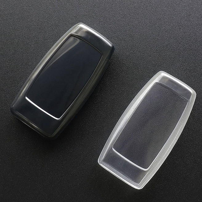 (1+1)라임리빙 제네시스 호환 차키케이스 자동차 키케이스 투명, 제네시스-01, 클리어 화이트+블랙