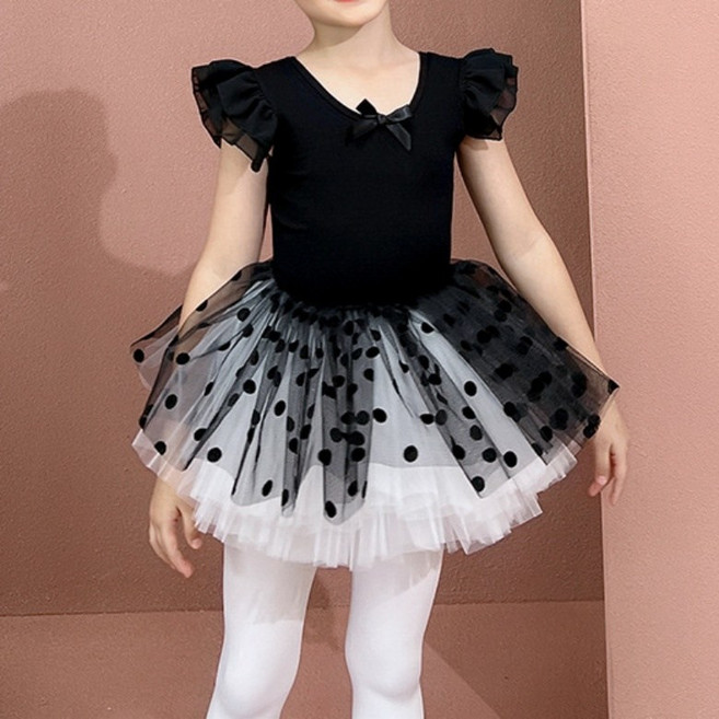 구빠방 아동 도트 레이스 프릴 발레복