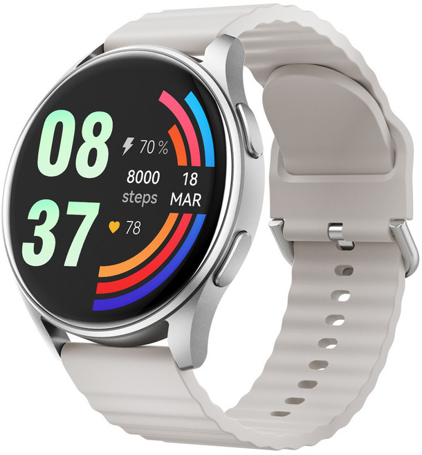 DAICOO 통화가능 GPS 블루투스 스마트워치 대화면 한글판 R6, GPS + 블루투스, 3.5cm, 실버