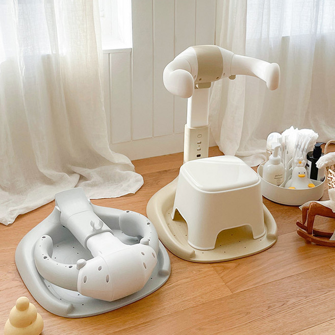 베베코지 접이식 아기 샤워 목욕 핸들 허그 살끼임 방지, 1개, 베이지