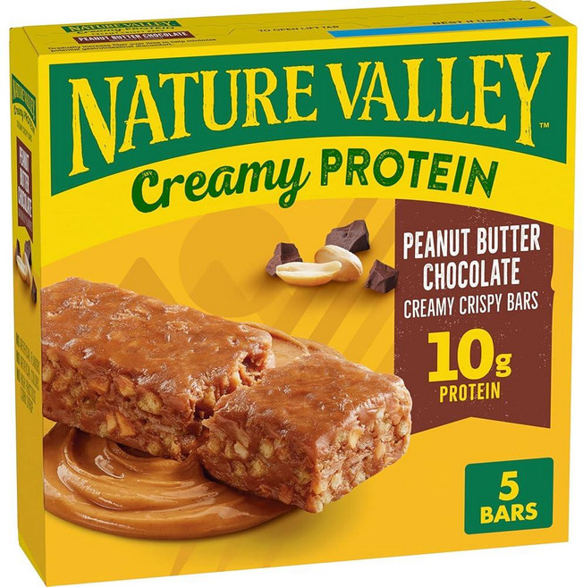 네이쳐밸리 크리미 프로틴 피넛 버터 초콜릿바 5개입 1세트, 네이쳐밸리 크리미 프로틴 피넛 버터 초콜릿바 5개입 1, 1개