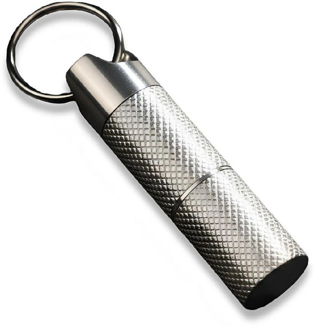 도다인몰 티타늄 2단 휴대용 미끄럼방지 방수 캡슐통, 실버, 1개