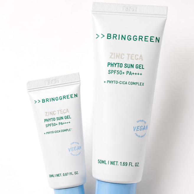 <1st pick> 브링그린 징크테카 파이토 선 젤 50ml + 20ml 세트 선크림 선케어 유기자차 수분 저자극, 1개