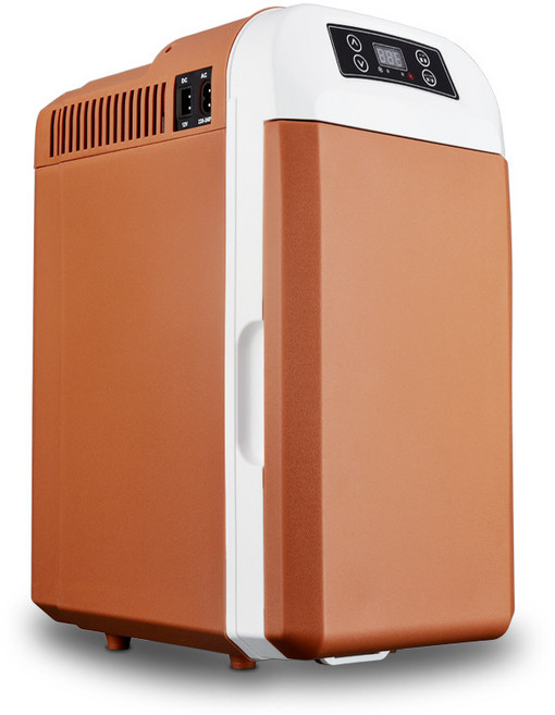 차량용 냉온장고 가정용 야외 냉장고 소형 휴대용 미니 캠핑냉장고 항온 차량용 냉장고, 브라운, 8L