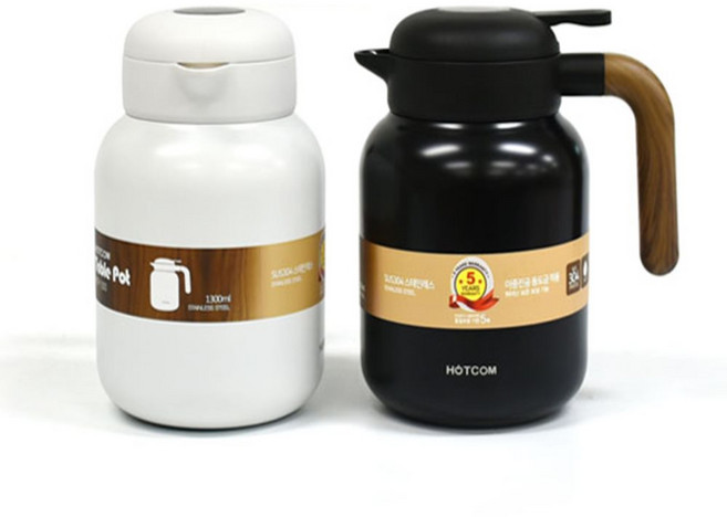 보온 보냉 포트 1300ml 보온물병주전자 스텐보온병, 검정, 검정, 1개