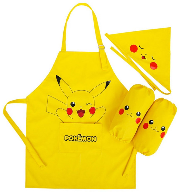 포켓몬스터 어린이 노랑 방수 앞치마 세트