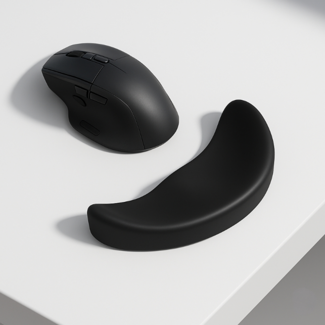 슬림형 이동식 마우스 손목패드 슬라이딩 팜레스트, 1개, 블랙