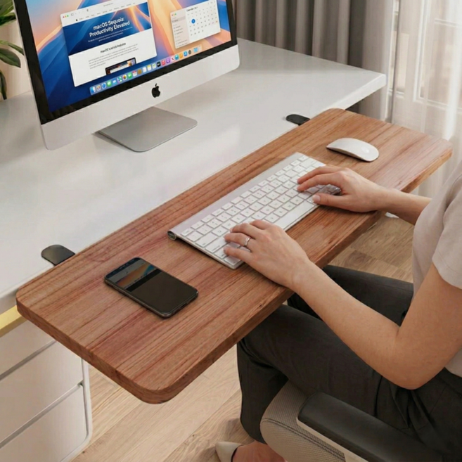 쿤스테이 공간확장 접이식 책상 연장 선반, 월넛