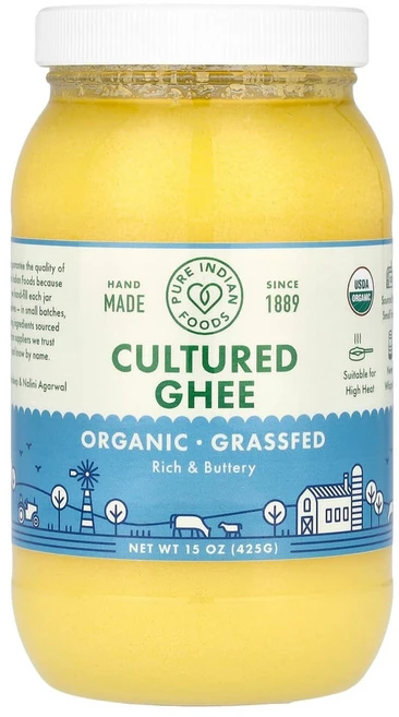 퓨어인디안푸드 발효 기(Cultured Ghee) 방목 & 15 oz (425 g), 425g, 1개 - 쿠팡