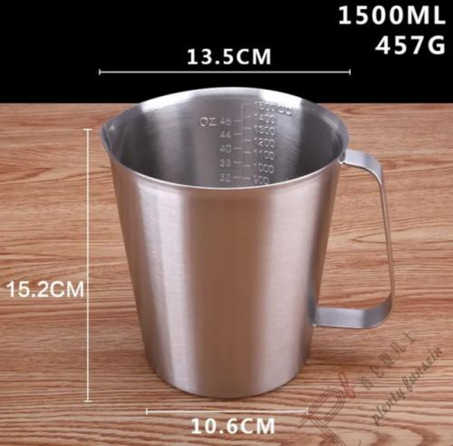 스텐레스계량컵 측정 도구 주방 액세서리 1500 저렴한 가격, 1개, 4) 1500ml, 없음