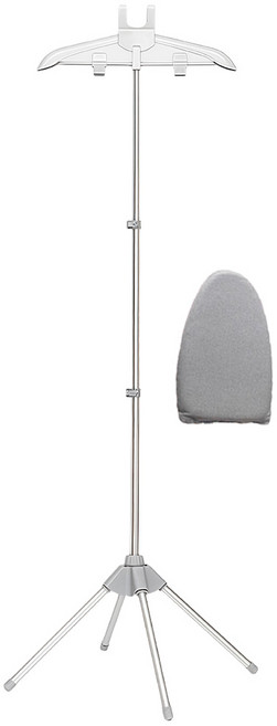 투데이리빙 2종 세트 스탠드 옷걸이 거치대 + 다리미 장갑 스탠드형 스팀 다리미판 높이 조절 접이식 다림판 알루미늄 집게 걸이 다림이판, R98322A(그레이, 1세트