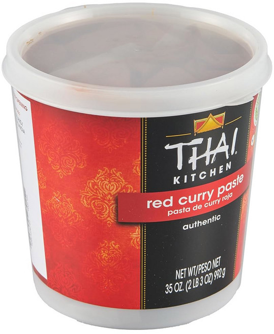 Stubb's 칠리 소스 태국 주방 레드 커리 페이스트 35온스 튜브 하나로 붉은 고추 레몬그라스 생강 향신료가 함유되어 있으며 볶음 요리와 수프 베이스에 적합합니다, 1개, 992g