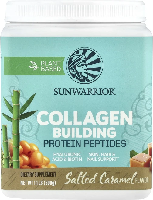 Sunwarrior 콜라겐 생성 단백질 펩타이드 히알루론산 및 비오틴 함유 솔티드 캐러멜 500g(1.1lb), Sunwarrior콜라겐생성단백질펩타이드히알루론산및비오, 500g, 1개 - 쿠팡