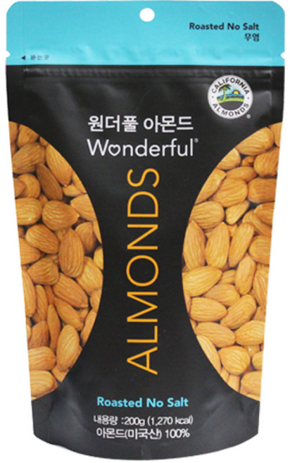 더채움 원더풀 아몬드(무염) 200g 12개입 BOX, 1